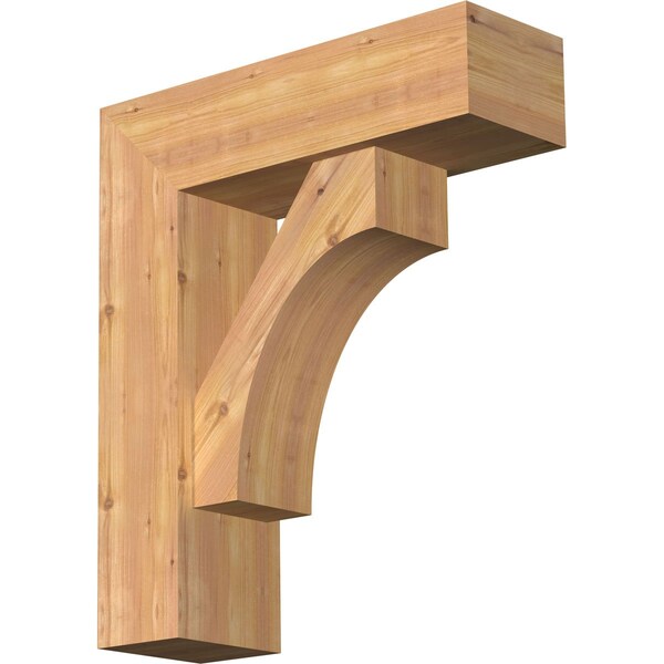 Ekena Millwork Westlake Block Smooth Bracket w/ Offset Brace, Western Red Cedar, 7 1/2"W x 24"D x 28"H BKT0806X24X28WTL05SWR - main